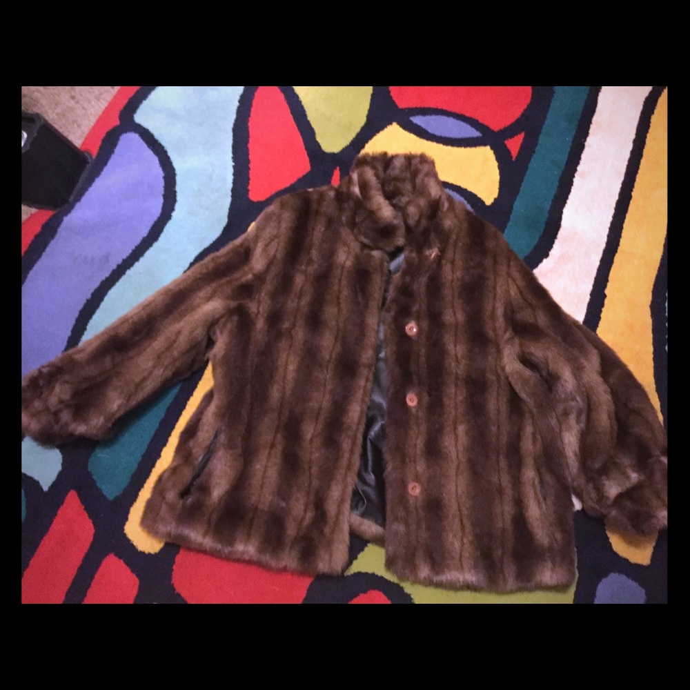 Reversible coat Fur/leather